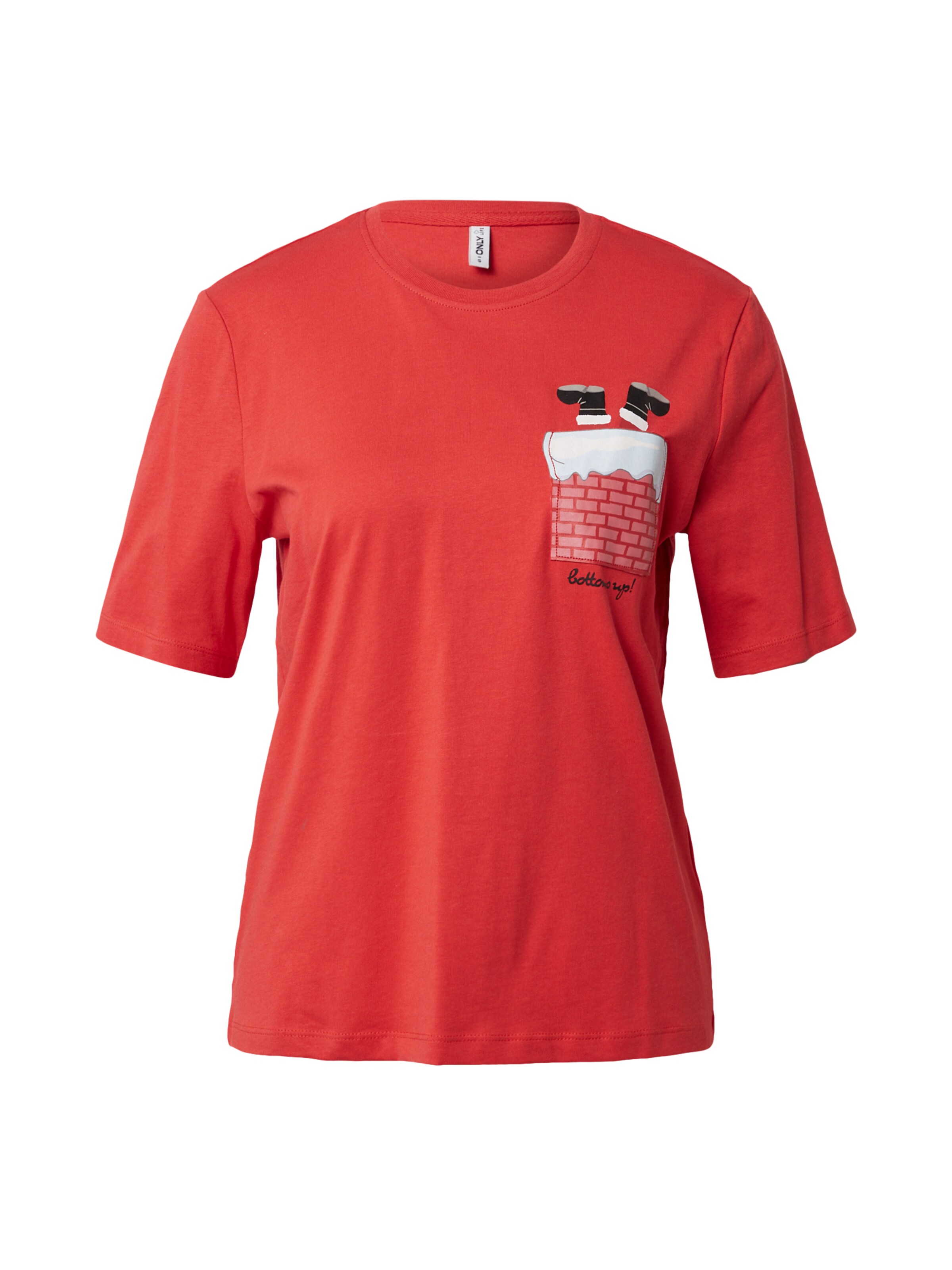 Frauen Shirts & Tops ONLY T-Shirt 'Santa Life' in Rot - JA81021