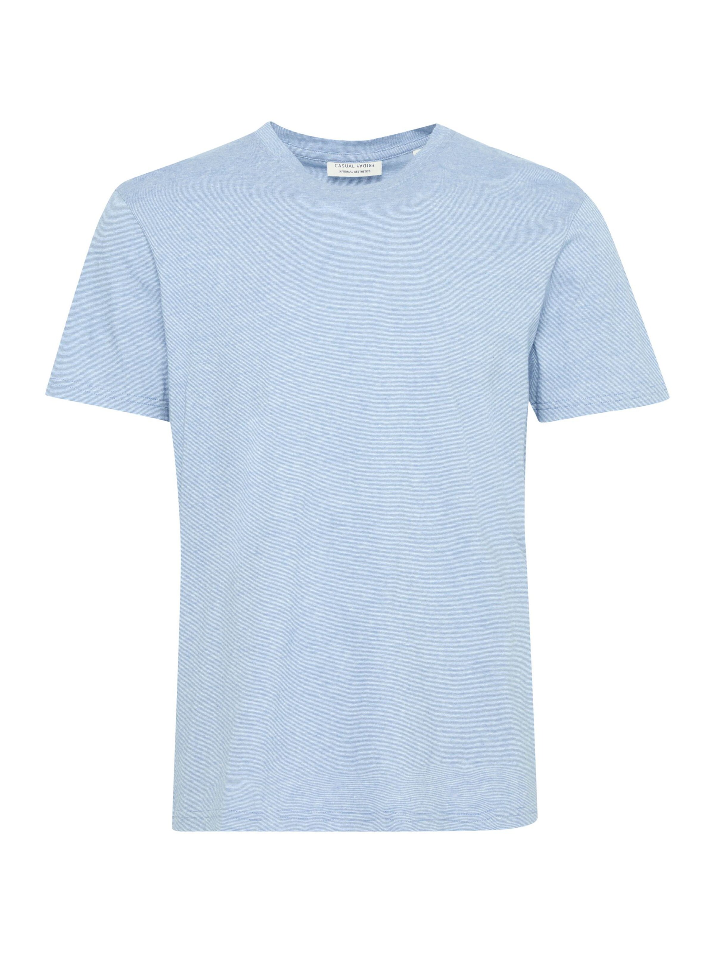 T-Shirt ' CFTHOR micro striped tee ' Casual Friday en bleu : devant