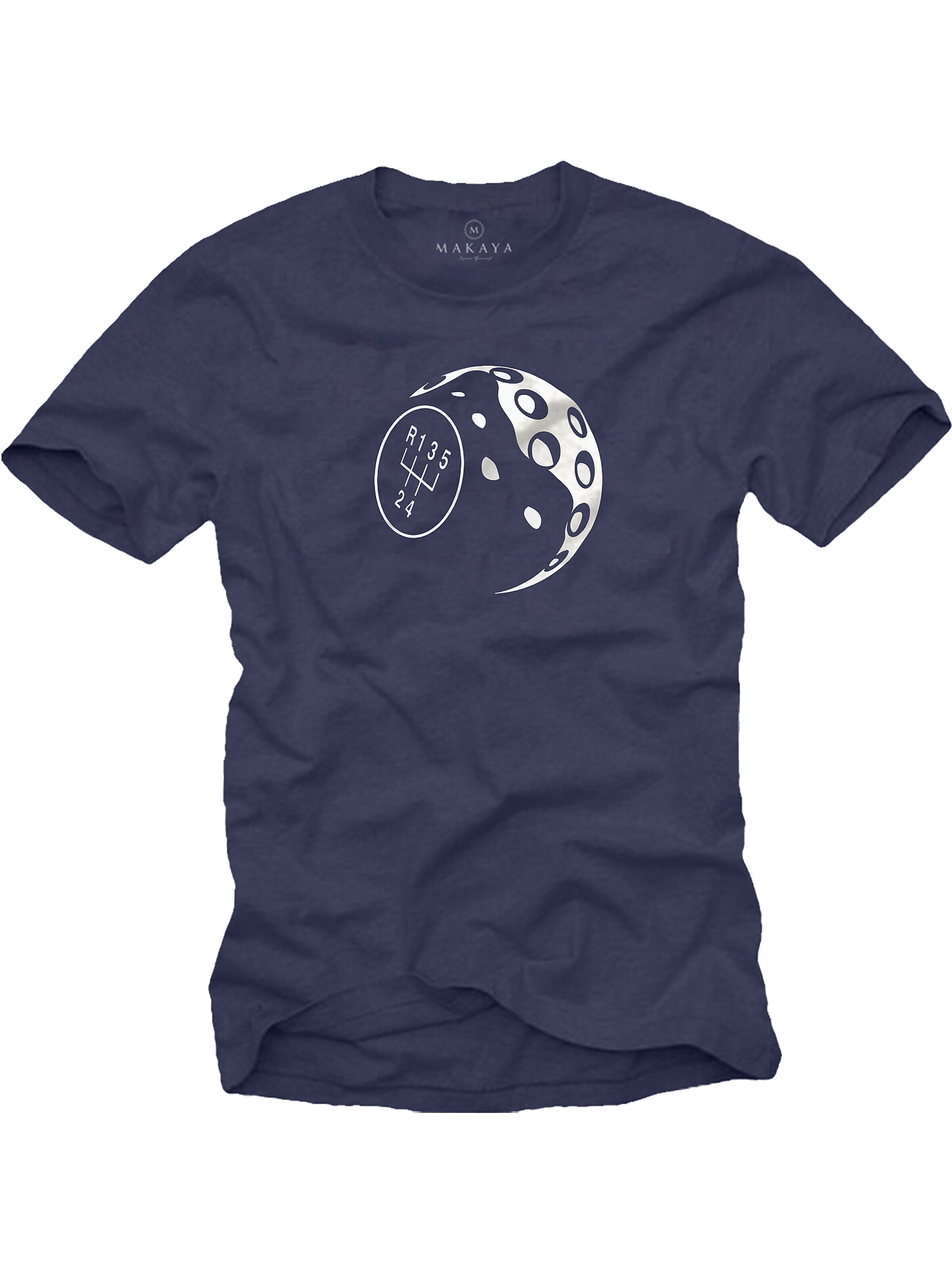 MAKAYA Shirt 'Schaltknauf' in Blue: front