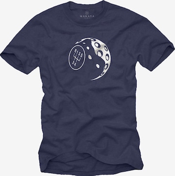 MAKAYA Shirt 'Schaltknauf' in Blue: front