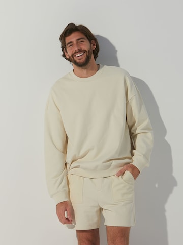 ABOUT YOU x Alvaro Soler Sweatshirt 'Pierre' in Beige: voorkant