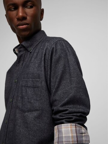 HECHTER PARIS Regular fit Button Up Shirt in Grey