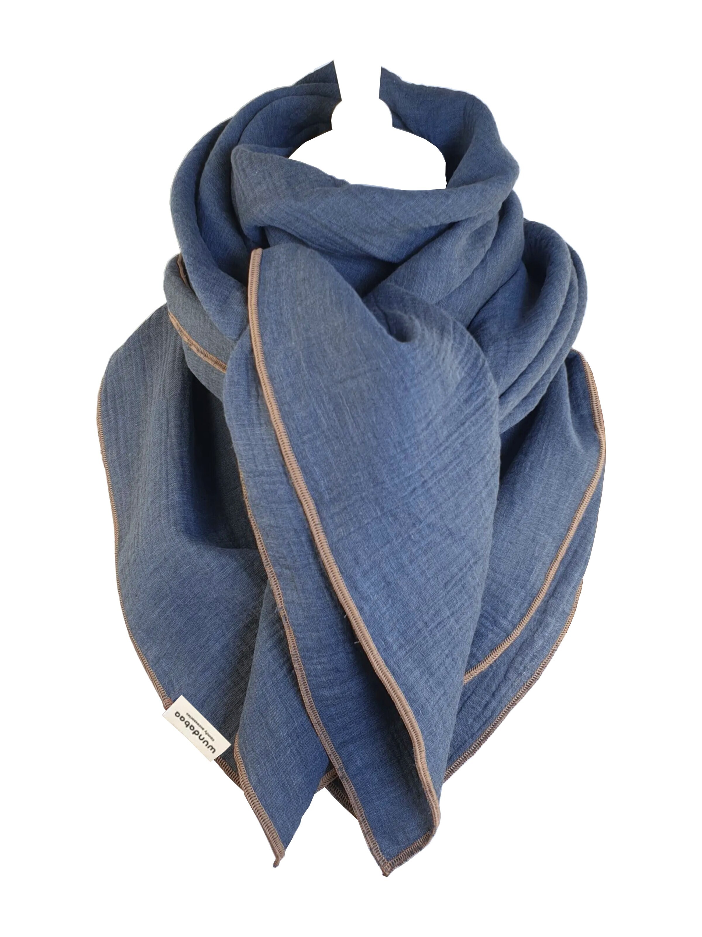 wundabaa Schal 'Musselin'‌‌‌‌‌‌ in Blau: Vorderseite