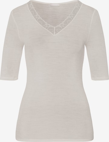 Hanro Unterhemd ' Woolen Lace ' in Weiß: Vorderseite