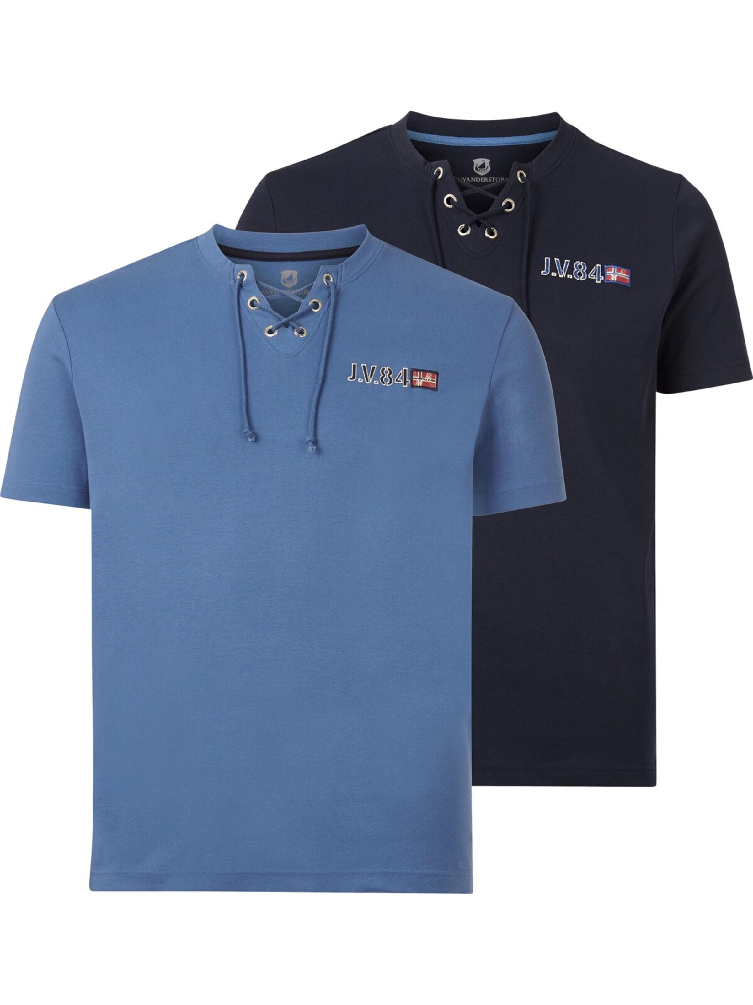 Jan Vanderstorm Doppelpack T-Shirt ' Mayko ' in Blau: Vorderseite