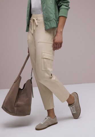 STREET ONE Slim fit Cargo Pants in Beige: front