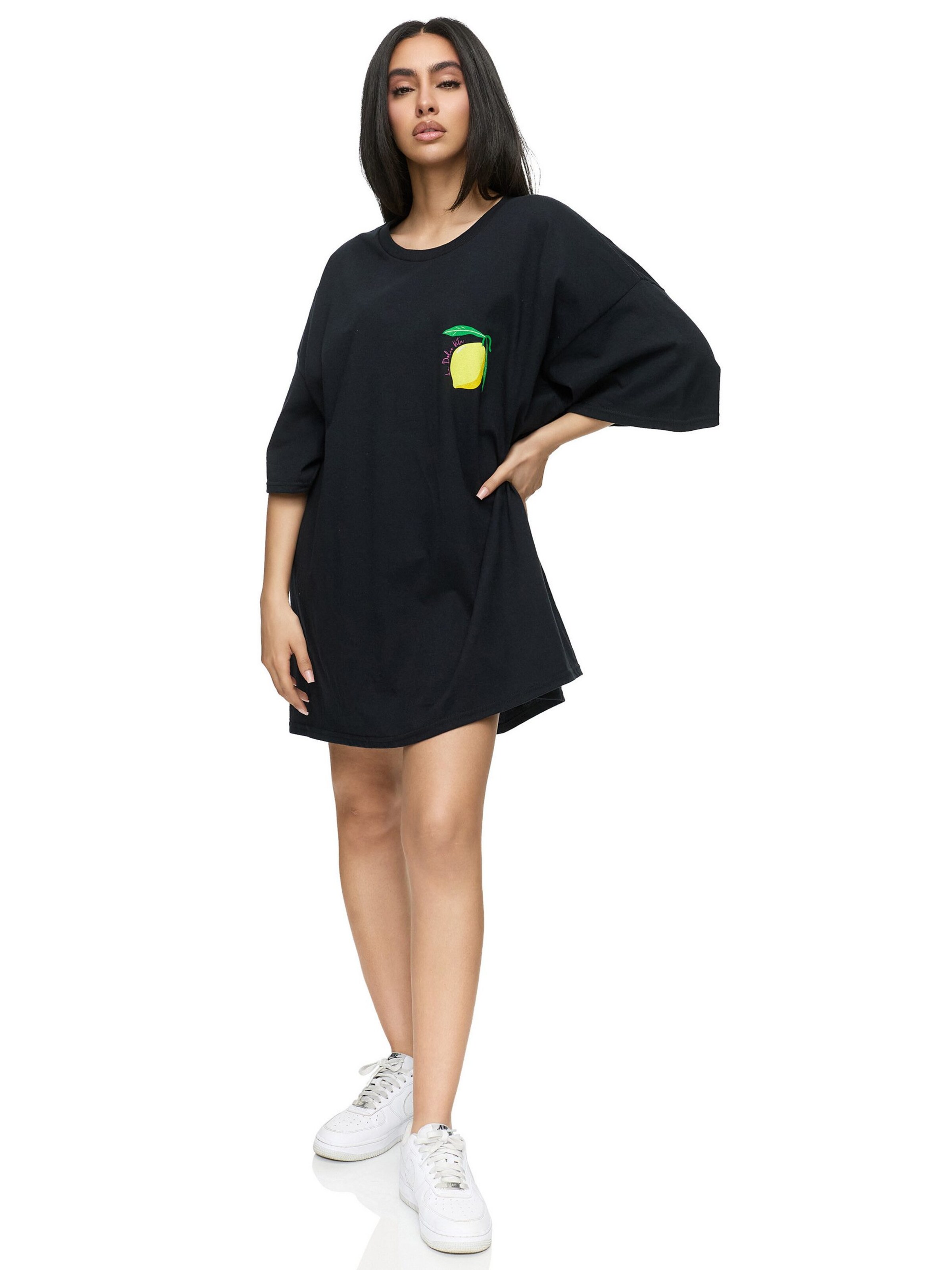 Worldclassca Oversizeshirt 'Limon Cello'‌‌‌‌‌‌‌‌ in Schwarz