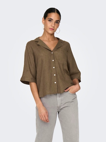 ONLY Blouse 'Tokyo' in Bruin: voorkant