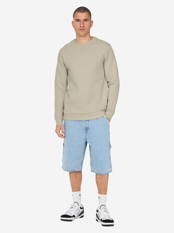 Only & Sons Regular Fit Sweatshirt 'Ceres'‌‌‌‌‌ in Beige