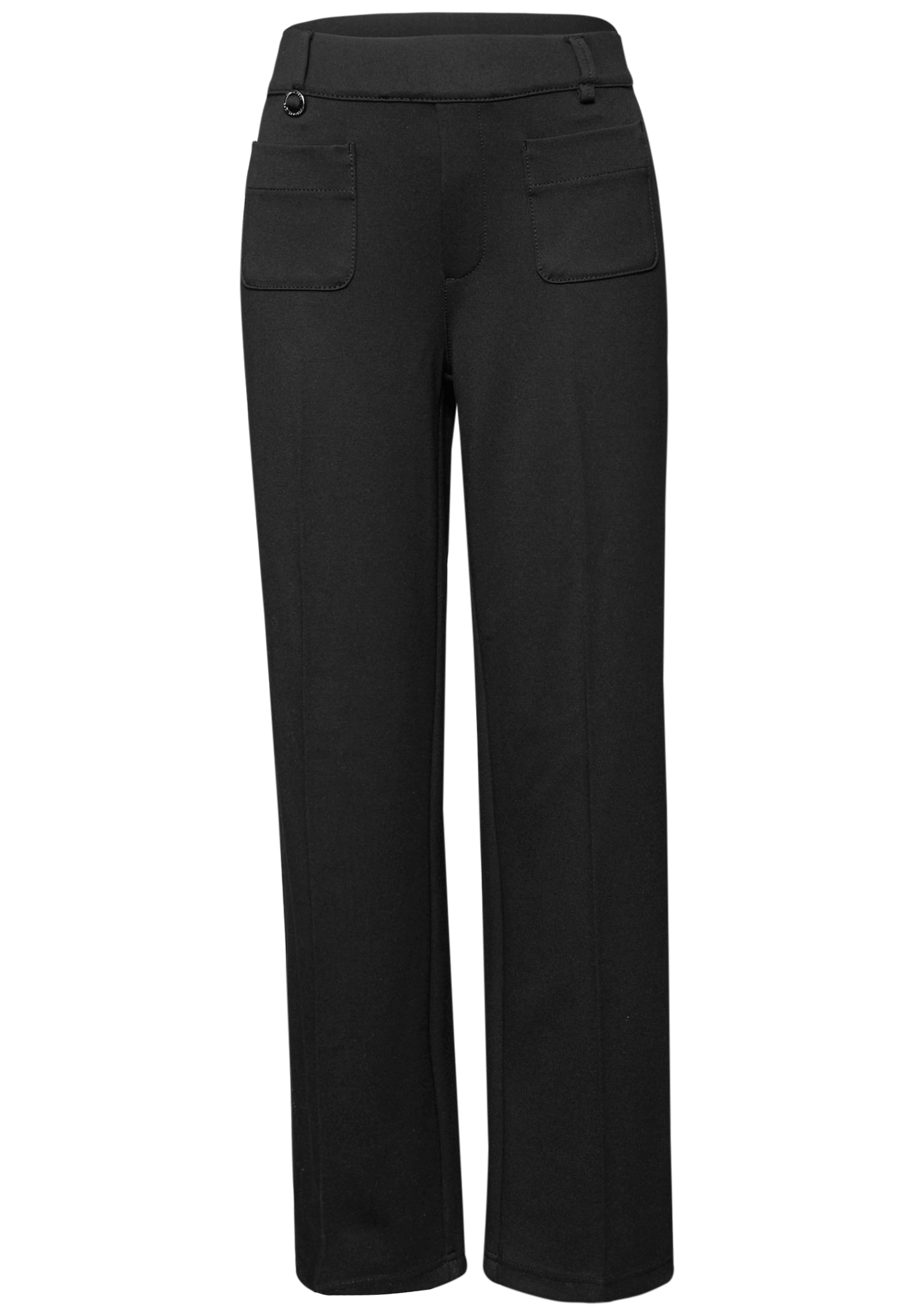 STREET ONE Pleated Pants in Black: front