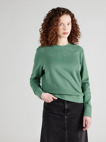 BOSS Sweatshirt 'Ela 6' i grön: framsida