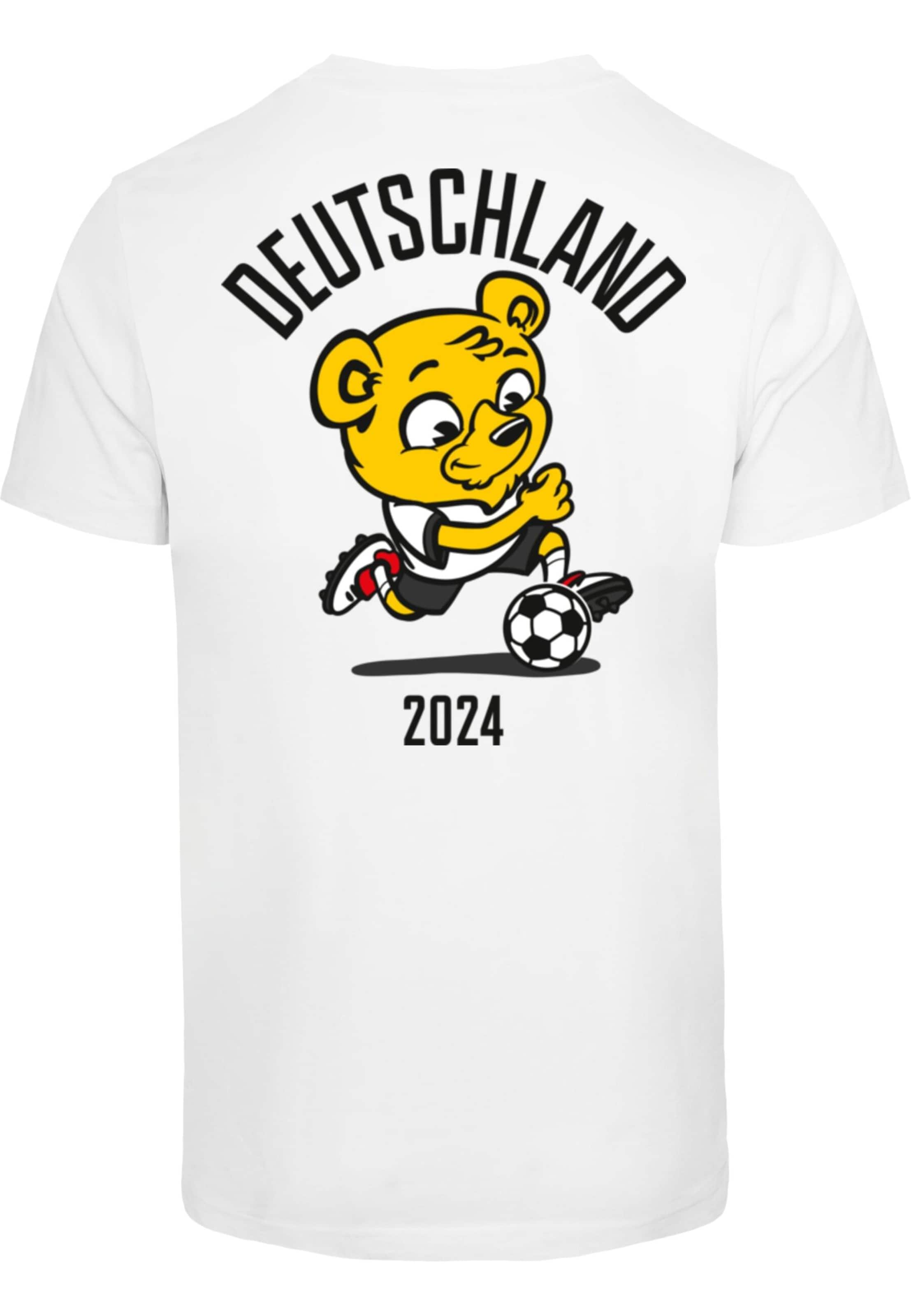 Mister Tee Shirt 'Football Bear' in Wit