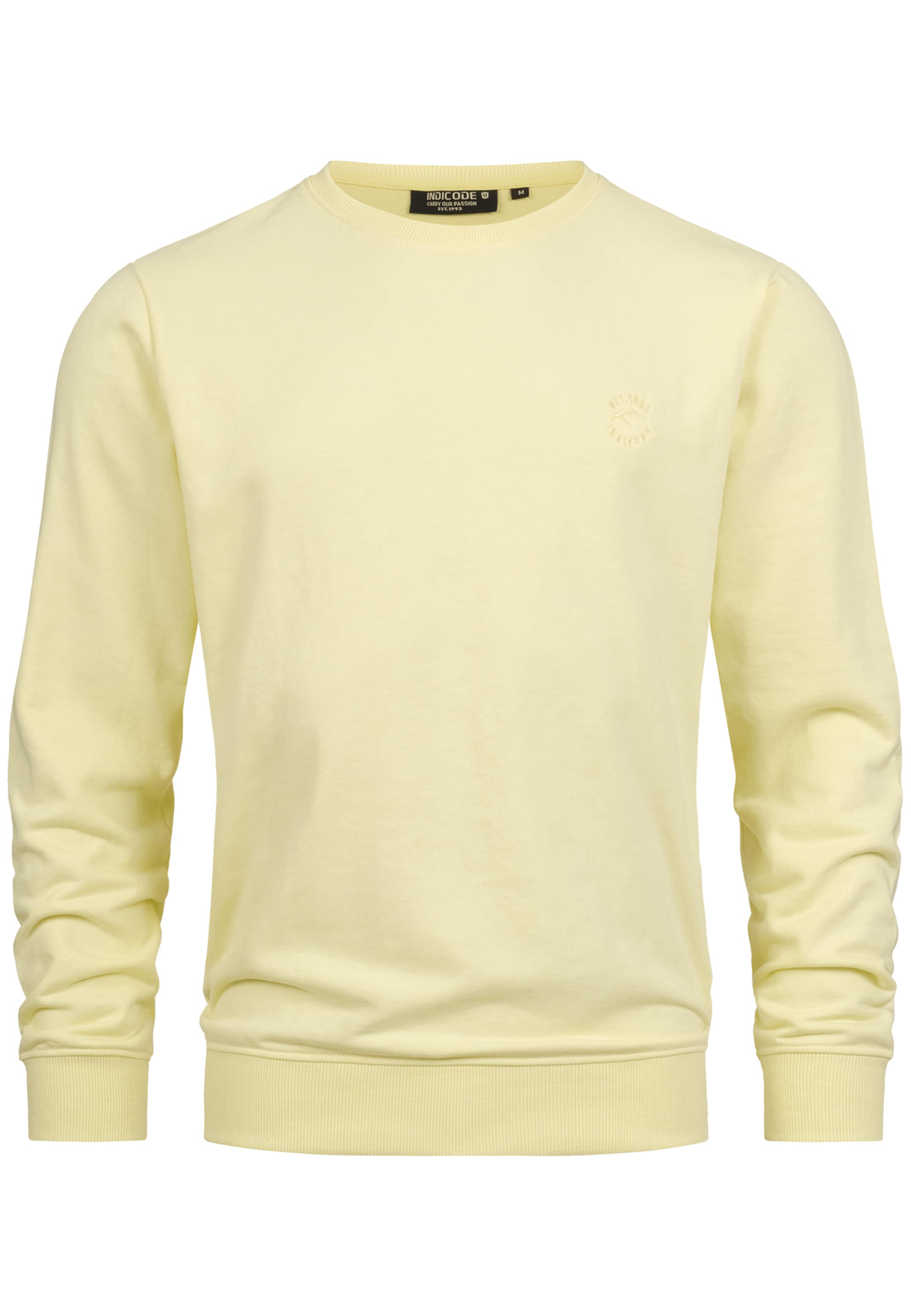 INDICODE JEANS Sweatshirt 'Holt' in de kleur Geel, Productweergave