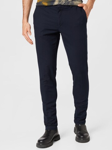 BOSS Black - Slimfit Pantalón chino 'Kaito' en azul: frente