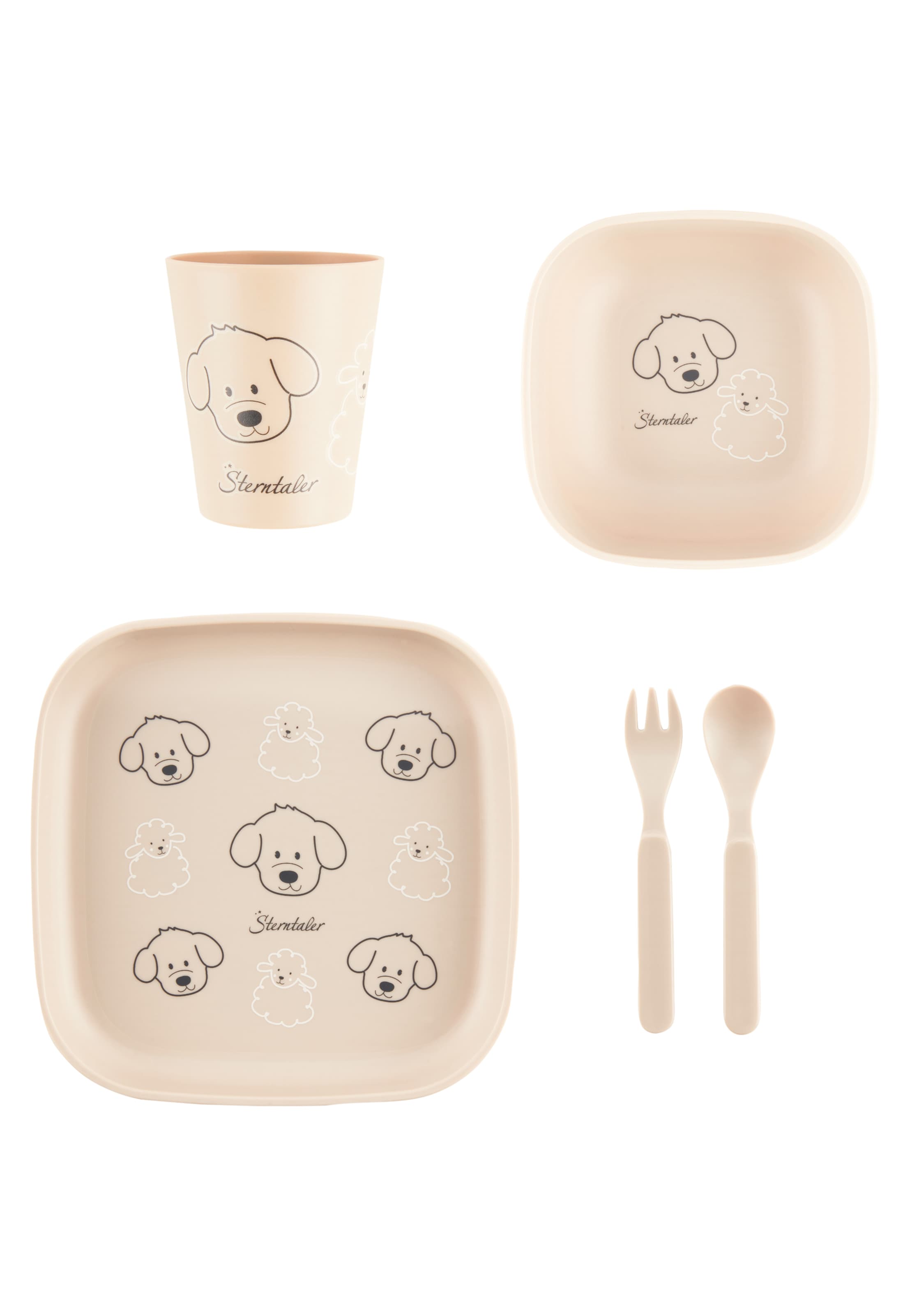 STERNTALER Tableware Set 'BAUERNHOF' in Beige: front