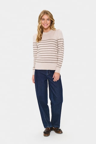 SAINT TROPEZ Pullover 'MilaSZ' in Beige