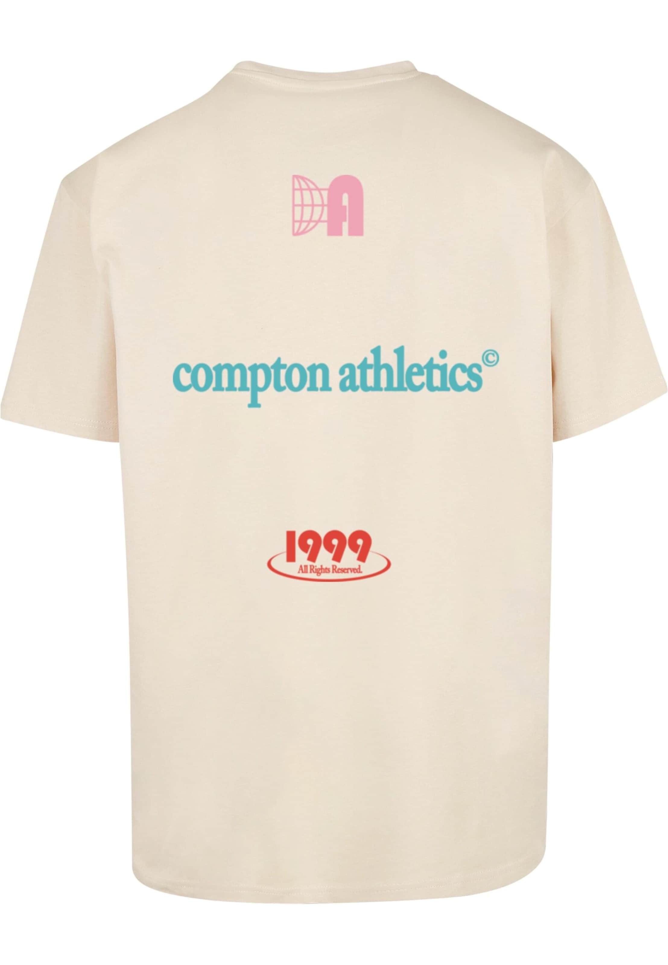 T-Shirt 'Compton Athletic Club' MT Upscale en beige