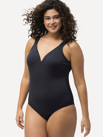 Ulla Popken Bustier Badpak 'Leo' in Blauw