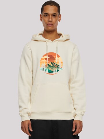 Sweat-shirt 'Sonnenuntergang Berglandschaft' F4NT4STIC en beige : devant