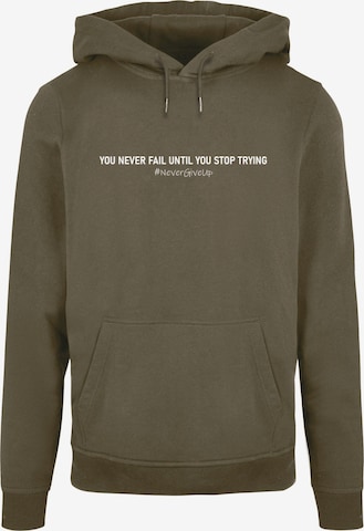 Sweat-shirt 'Never Give Up' Merchcode en vert : devant