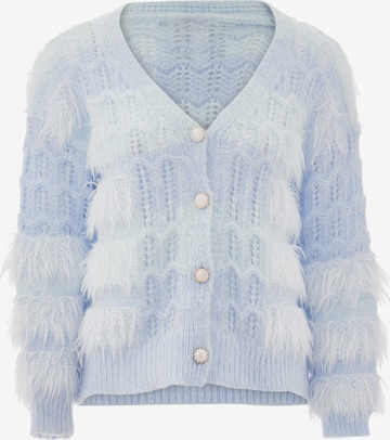 swirly Knit Cardigan in Blue: front