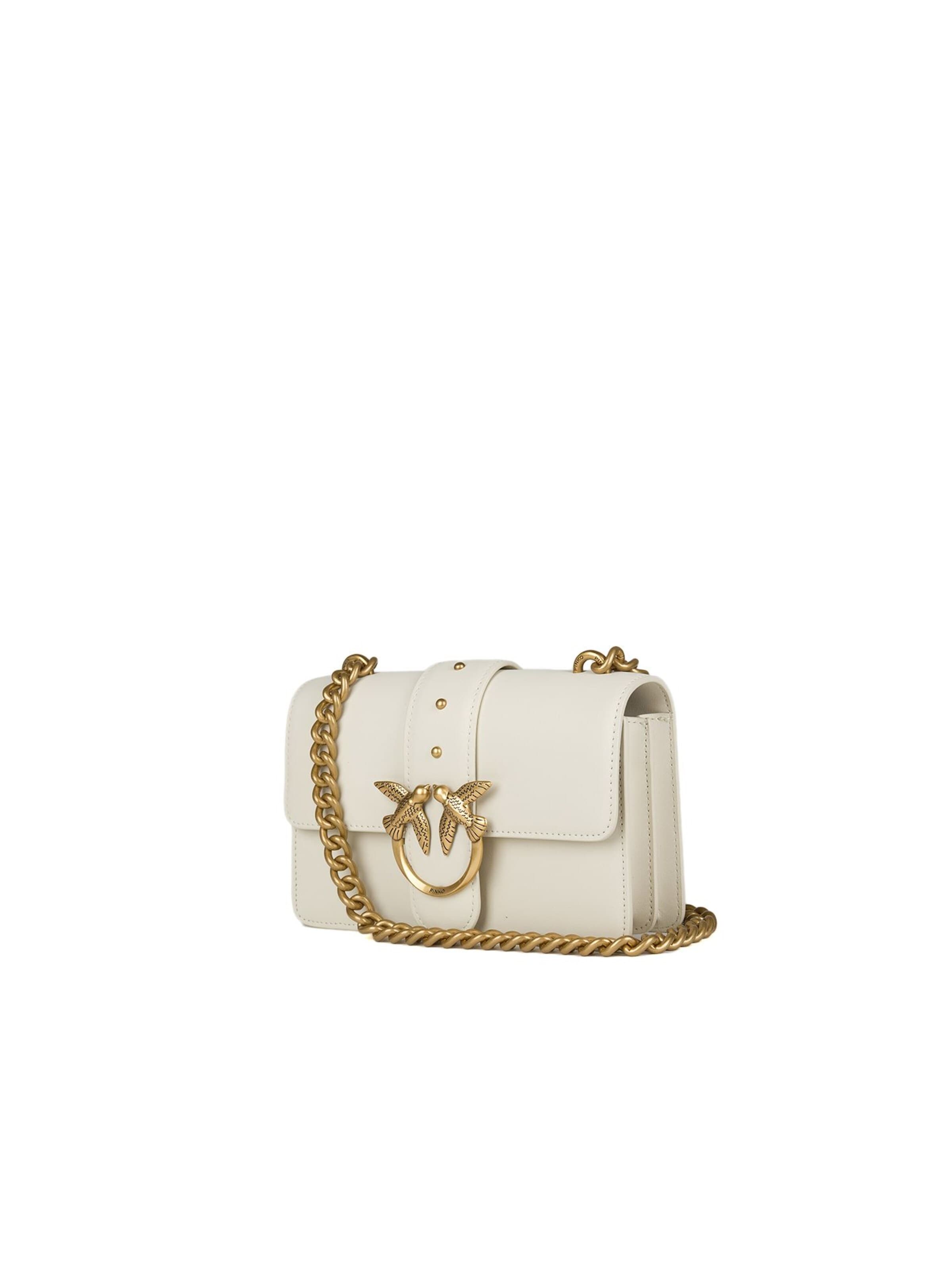 PINKO - Bolso de hombro 'Love One Mini C Vitello Seta' en blanco