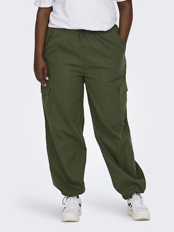 ONLY Carmakoma Tapered Cargo trousers in Green: front