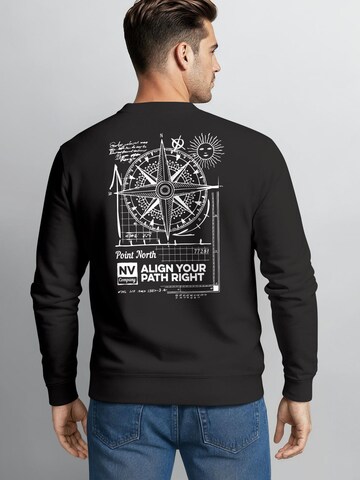 Neverless Sweatshirt 'Compass' in Black