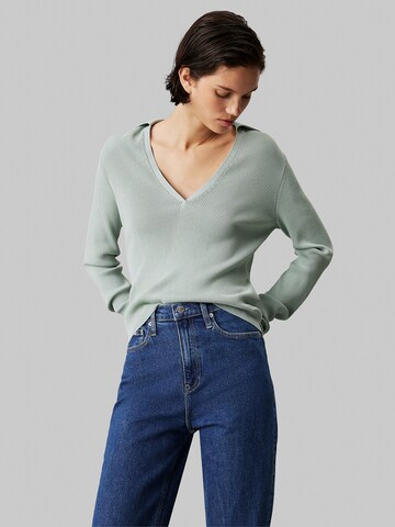 Calvin Klein Jeans Trui in Groen: voorkant