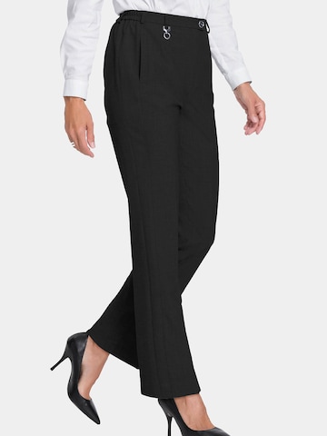 Goldner Regular Pleated Pants 'Carla' in Black: front