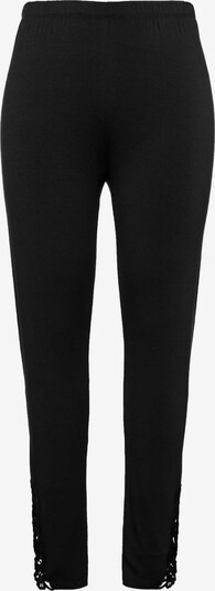 Ulla Popken Pantalon de pyjama en noir, Vue avec produit