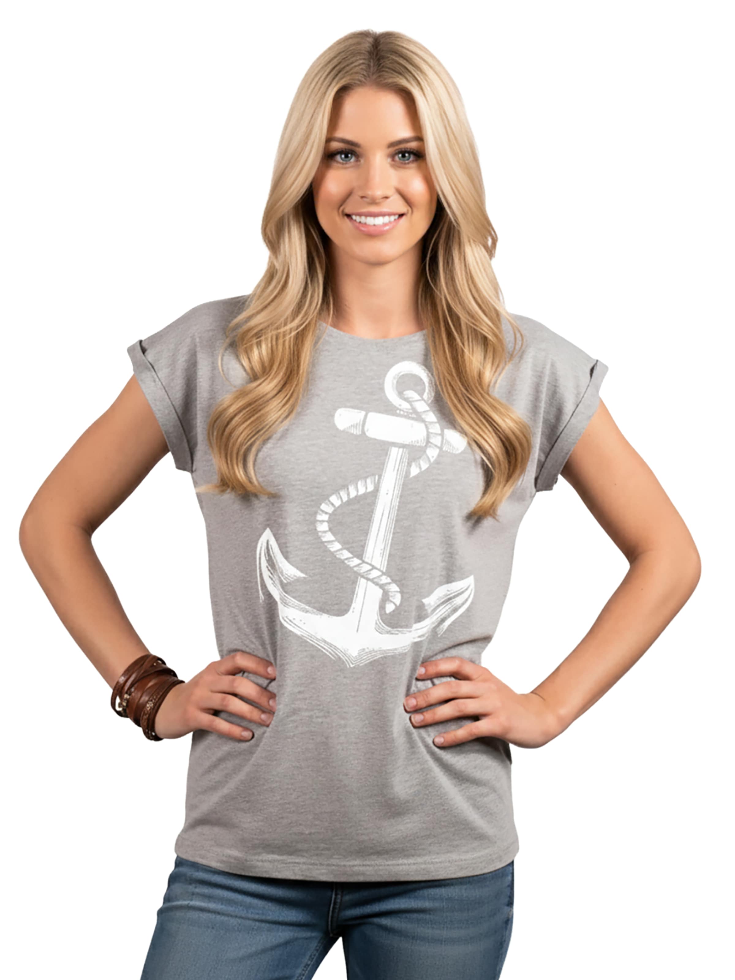 MAKAYA Shirt 'Anker' in Grey: front