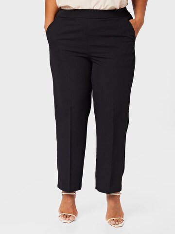 KAFFE CURVE Regular Pleated Pants 'Sakira' in Black: front