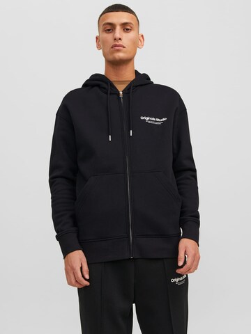 JACK & JONES Sweat jacket 'Vesterbro' in Black: front