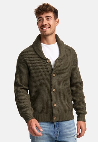 INDICODE JEANS Gebreid vest ' Brandox ' in Groen: voorkant