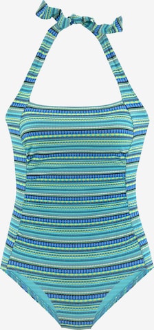 LASCANA Bustier Badpak in Blauw: voorkant