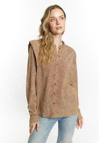 DreiMaster Vintage Blouse 'Imane' in Bruin: voorkant