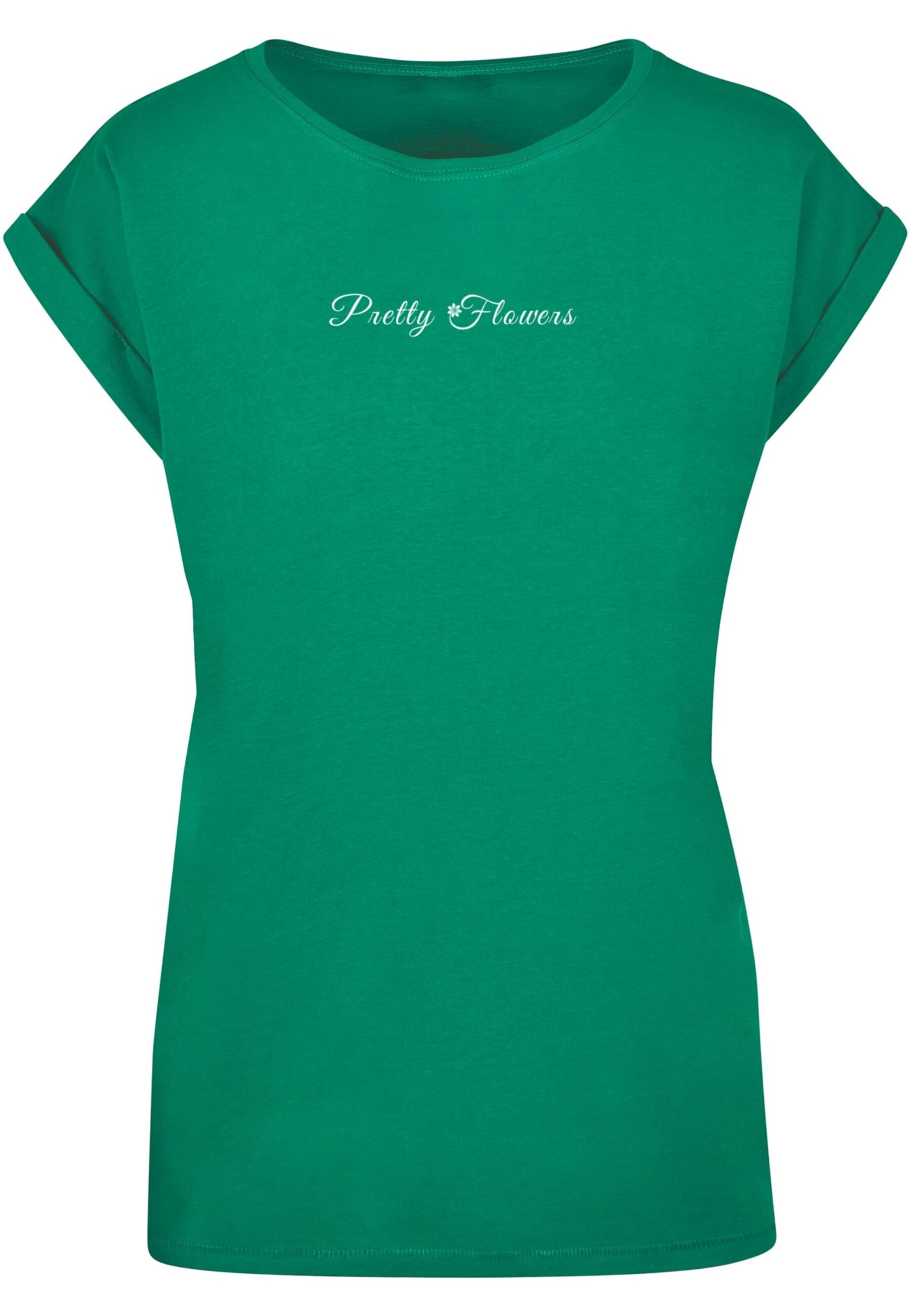 Merchcode Shirt 'Pretty Flowers' in Groen: voorkant