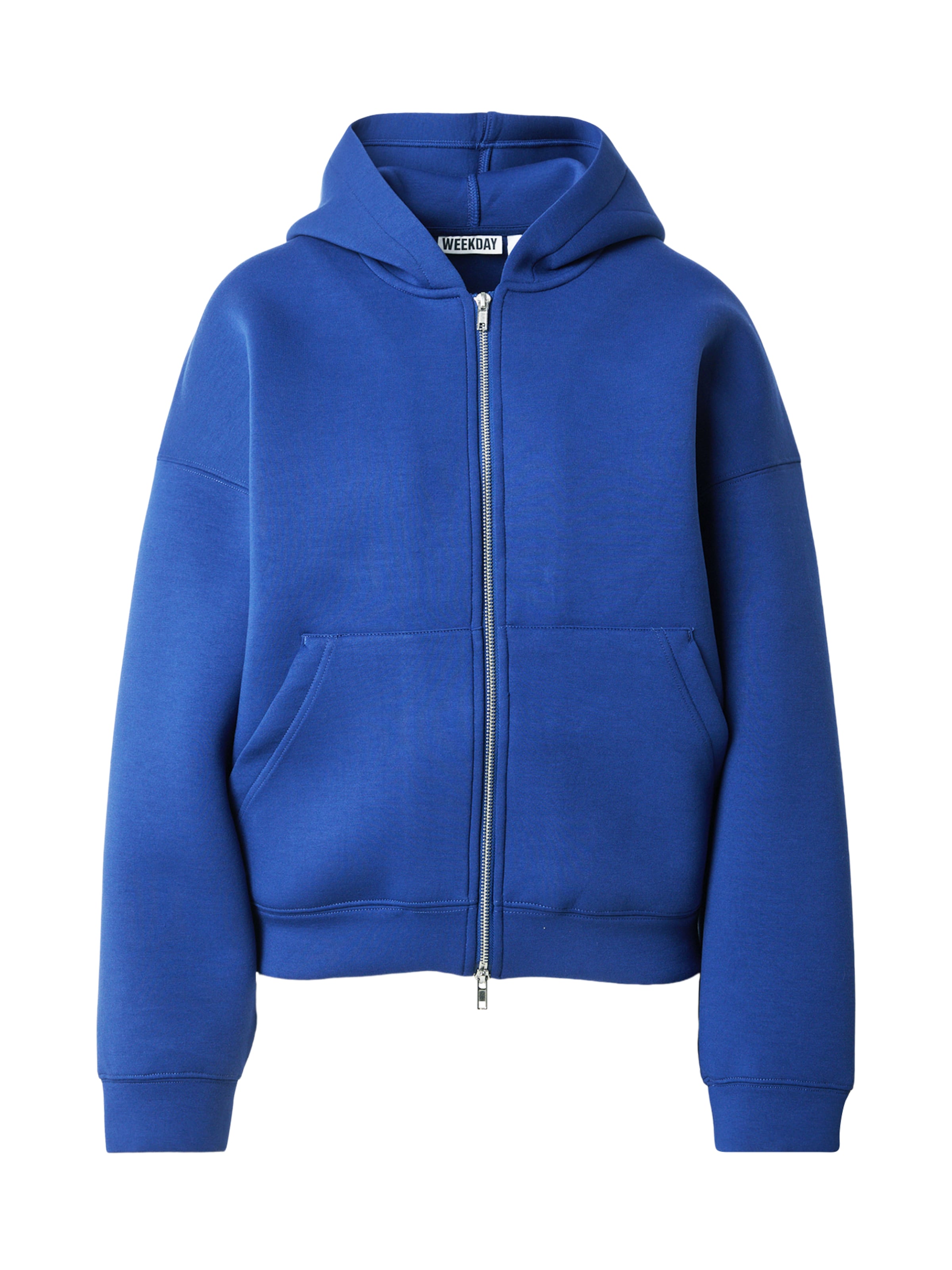 WEEKDAY Zip-Up Hoodie 'Scarlet' in Blue: front