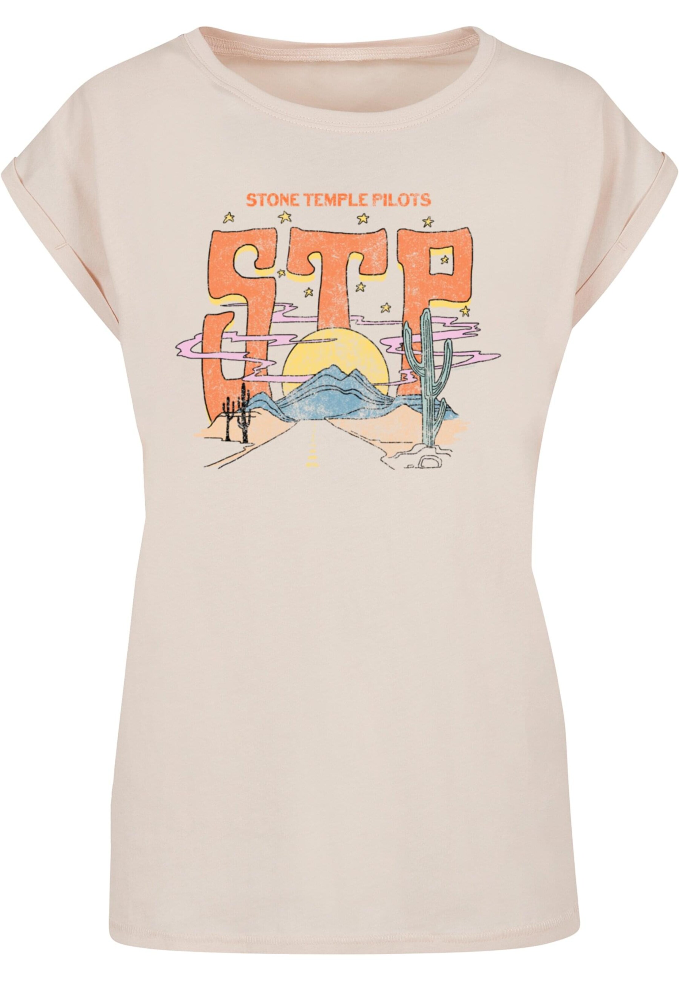 Merchcode Shirt 'Stone Temple Pilots - Desert Highway' in Wit: voorkant