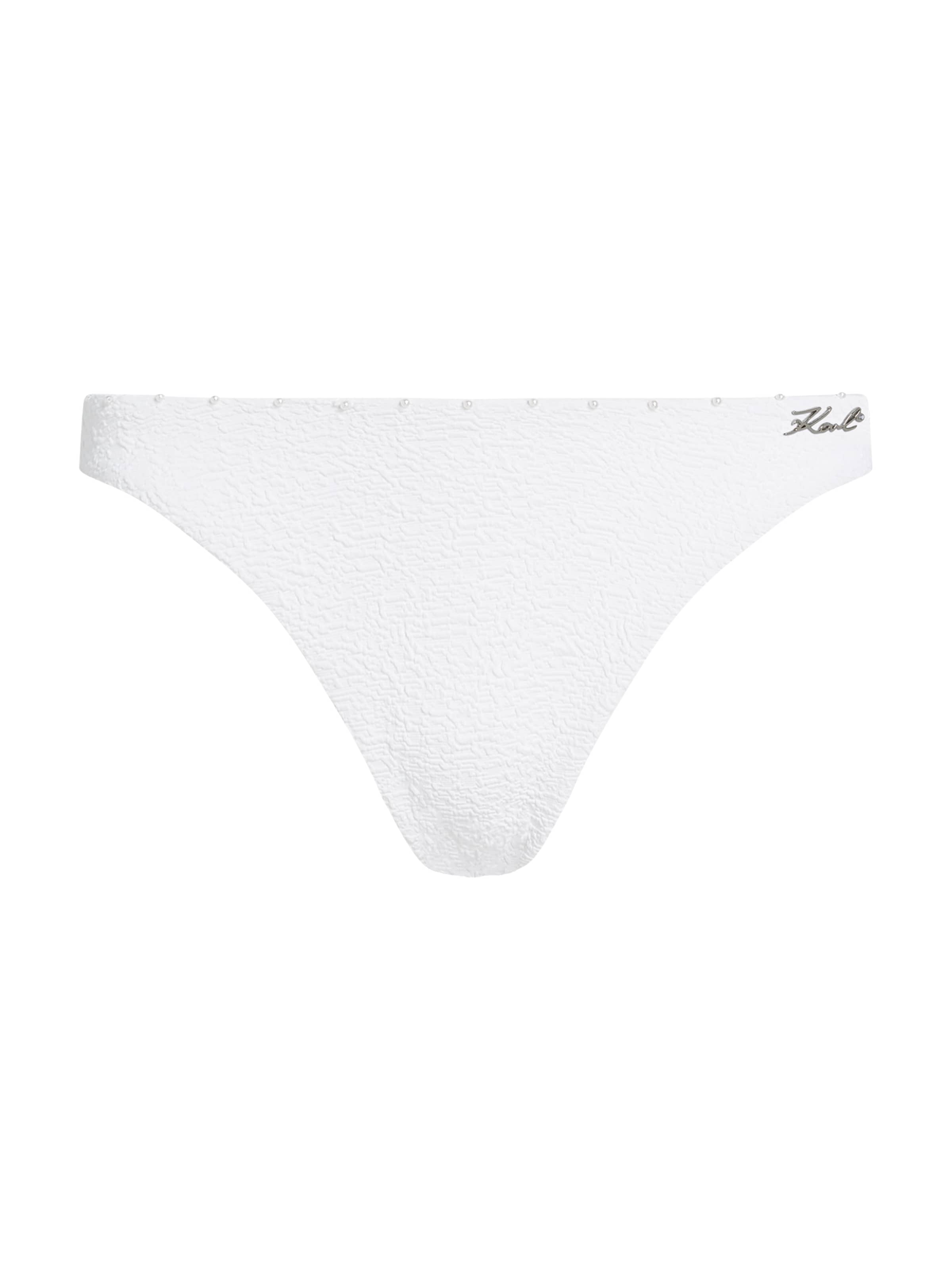 Karl Lagerfeld Bikiniunderdel ' Strukturierte Bikinihose mit Perlen ' i beige: framsida