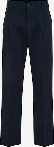 mėlyna WE Fashion Laisvas Klostuotos kelnės: priekis