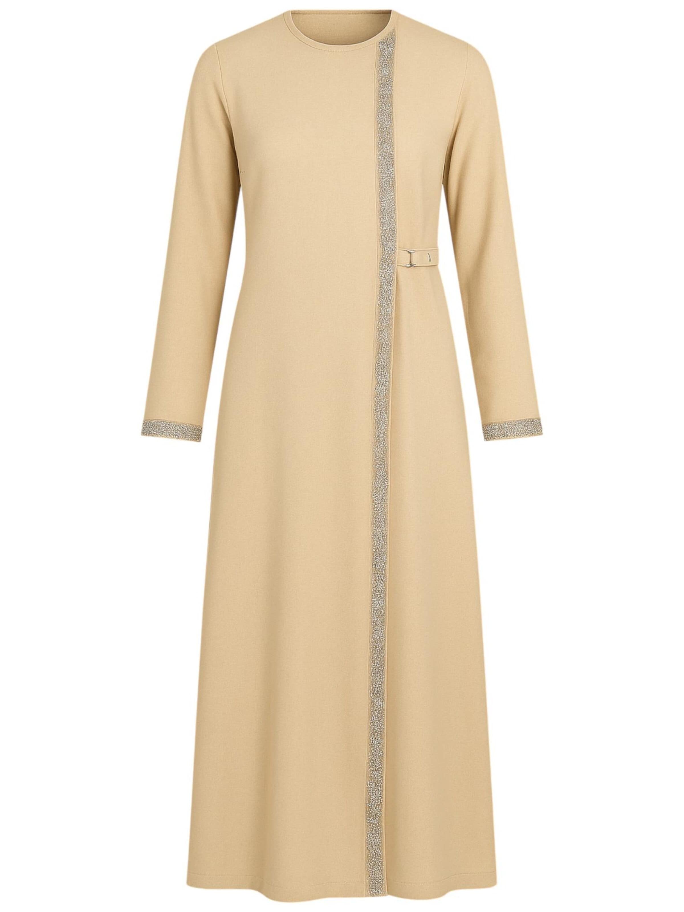 Robe 'Leila-Ferace' fashionshowcase en beige : devant