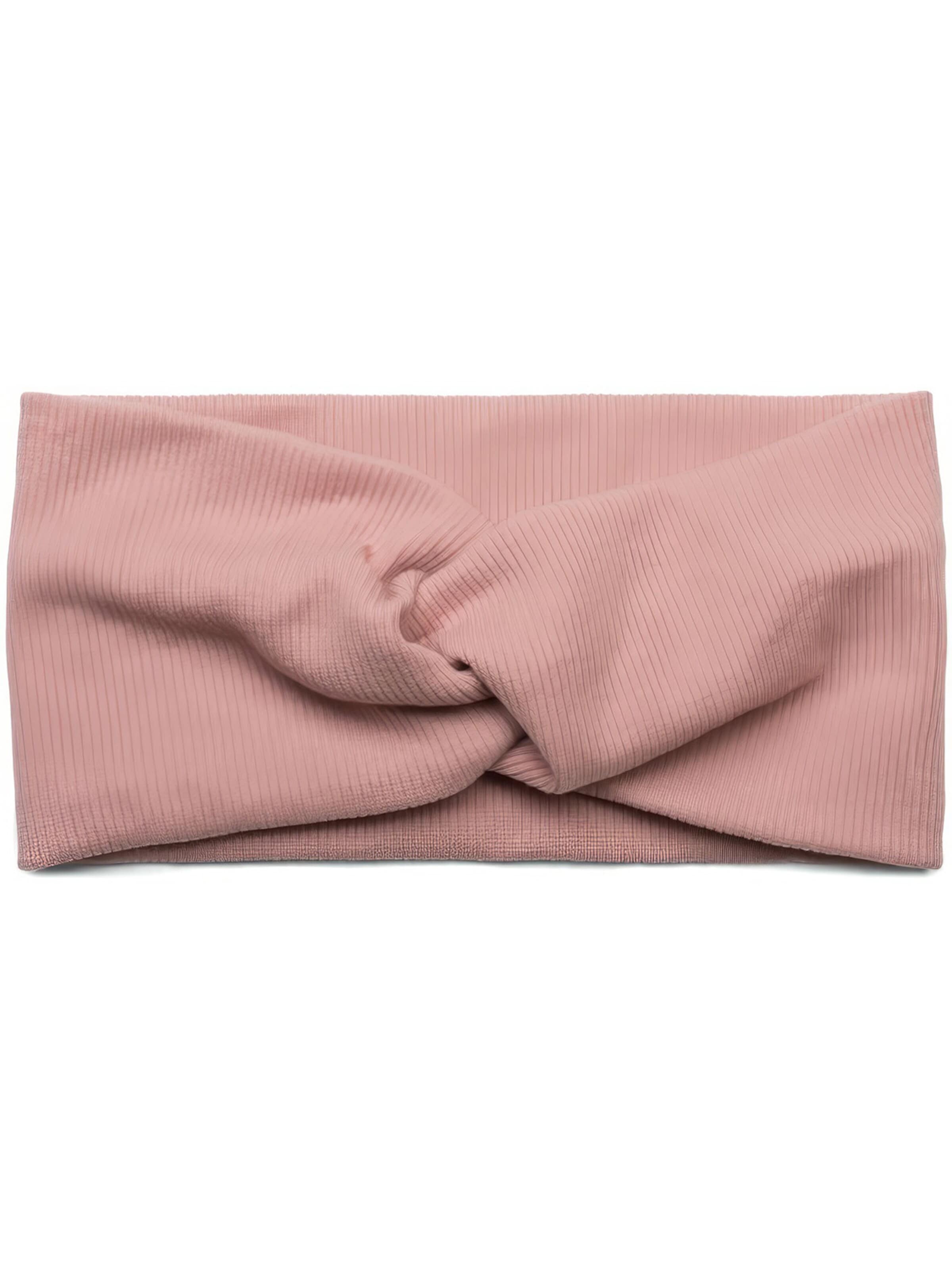 styleBREAKER Haarschmuck 'Feinripp Haarband gedreht'‌‌‌‌‌‌‌ in Pink: Vorderseite