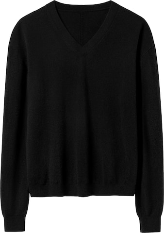 Lilysilk - Jersey 'Baby-Kaschmir Pullover mit V-Ausschnitt' en negro: frente