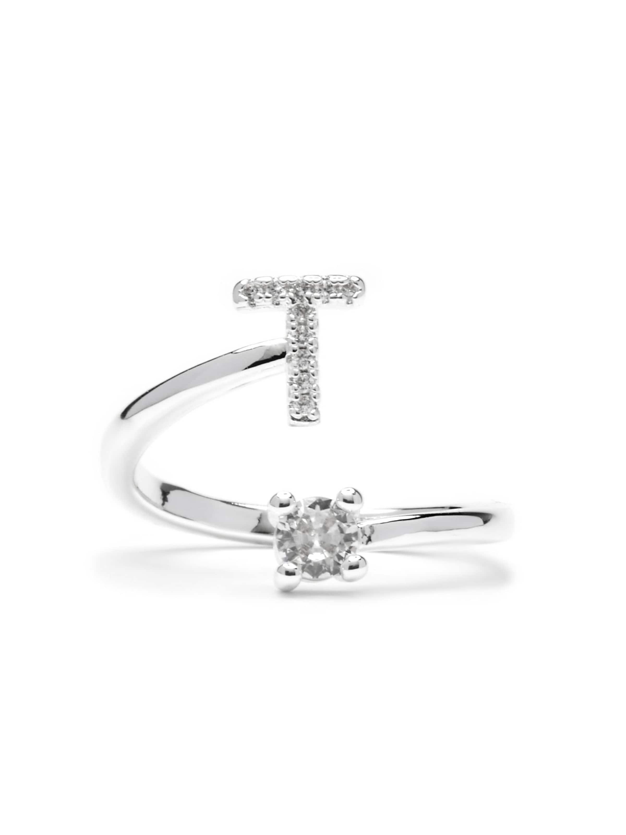 Bague 'Alphabet T' Luxenter en argent : devant