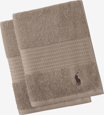 Ralph Lauren Home Shower Towel 'POLO PLAYER' in Brown: front