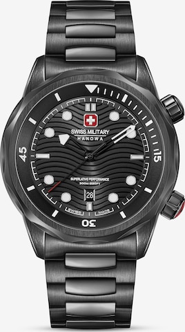 SWISS MILITARY HANOWA Analog watch 'Breakwater' in Black: front