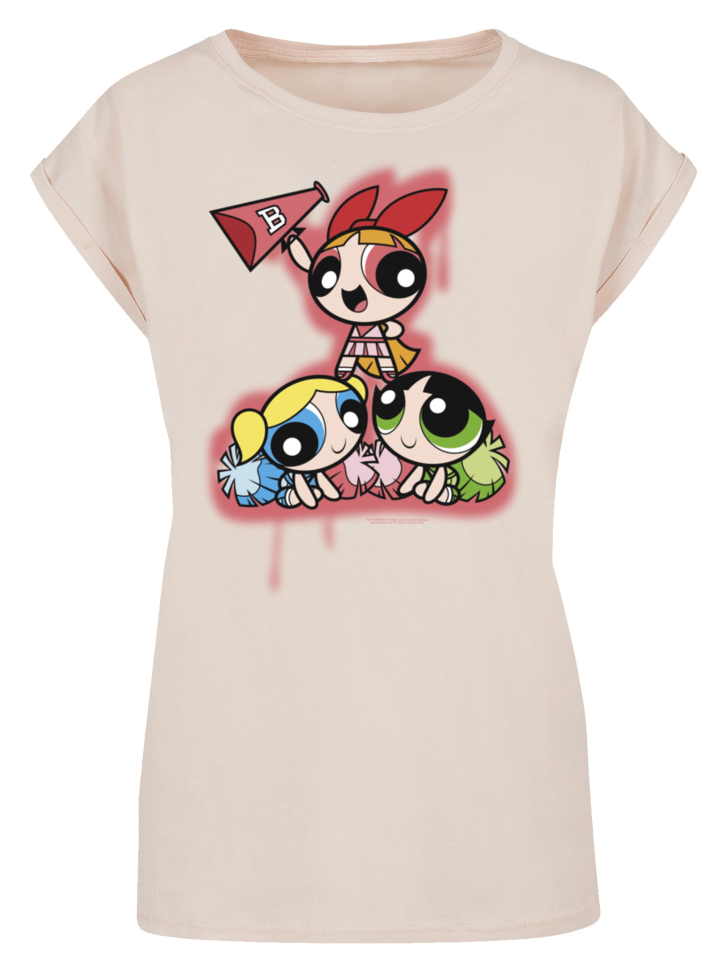 T-shirt 'Powerpuff Girls Cheerleaders' F4NT4STIC en beige : devant
