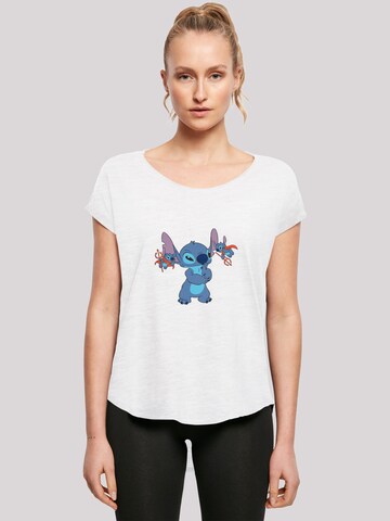 T-shirt 'Disney Lilo And Stitch Little Devils' F4NT4STIC en blanc : devant